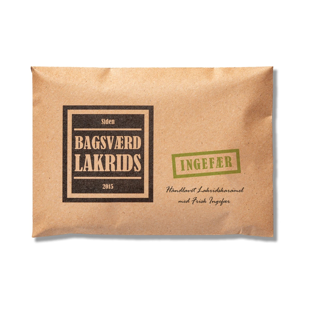 Bagsværd Lakrids Ingefær 160 g – håndlavet dansk lakrids med frisk ingefær og krydret smag