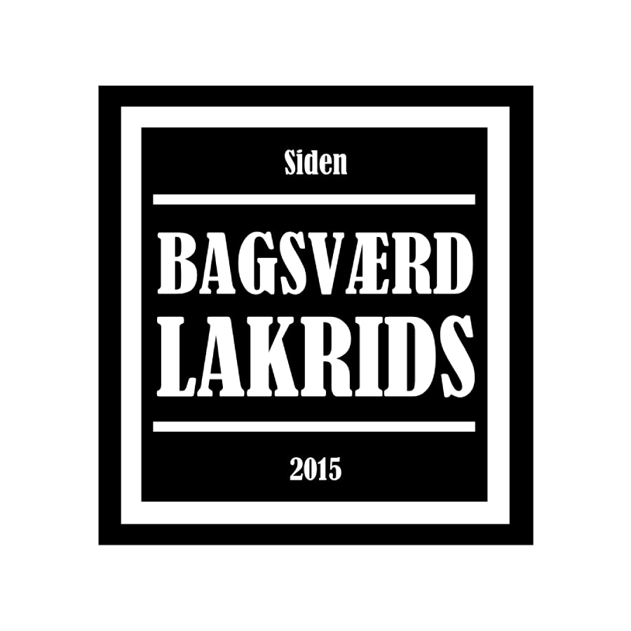 Bagsværd Lakrids logo i sort-hvid – dansk håndlavet lakridsbrand.