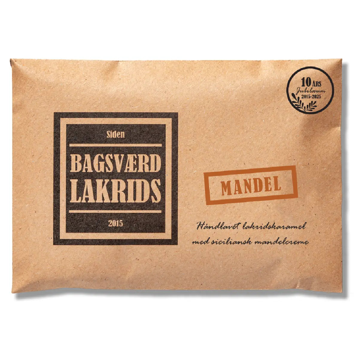 Bagsværd Lakrids Mandel lakridsplade 160 g – karamelliseret lakrids med siciliansk mandelcreme og marcipanagtige noter, med salmiak og havsalt, håndlavet dansk lakrids