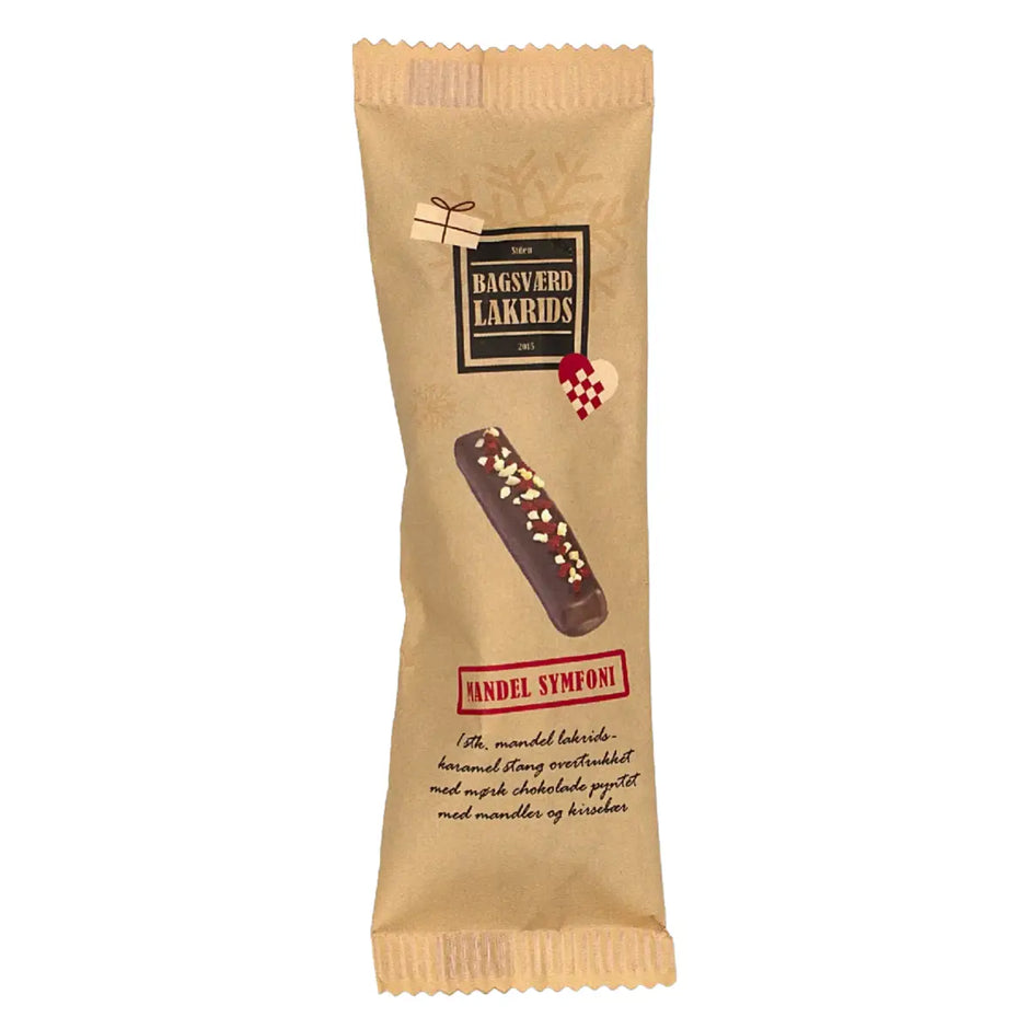 Bagsværd Lakrids Mandelstang 1 stk. med mørk chokolade, mandler og kirsebær