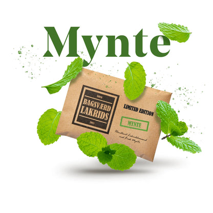 Bagsværd Lakrids “Mynte” – håndlavet dansk lakrids med mynte, min. 160 g - Limited Edition mynteblade fra Bagsværd