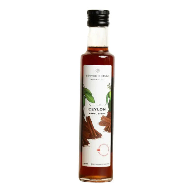 Better Drinks Ceylon Kanel Sirup 25 cl – cocktailsirup med varm, aromatisk Ceylon-kanel til drinks og mocktails samt som smagsgiver i kaffe, chai og desserter