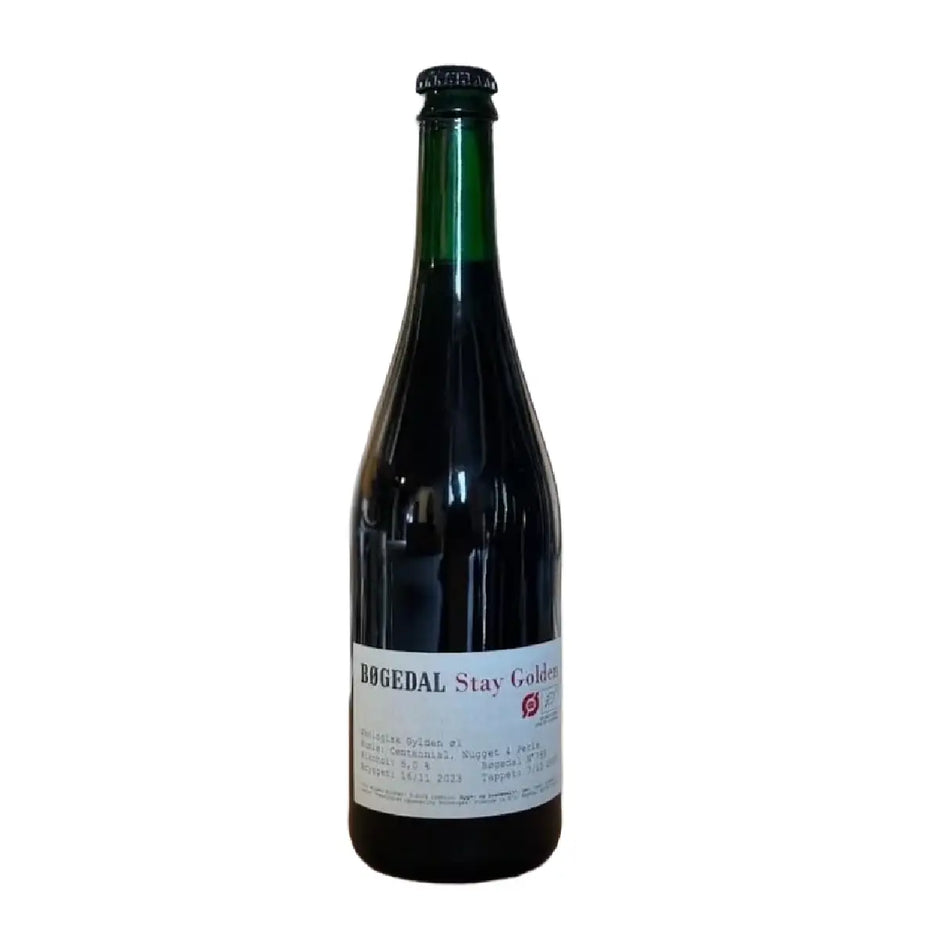 Bøgedal Stay Golden 75 cl, gylden ale med maltfylde, frugtige nuancer, rund sødme og balanceret smagsprofil