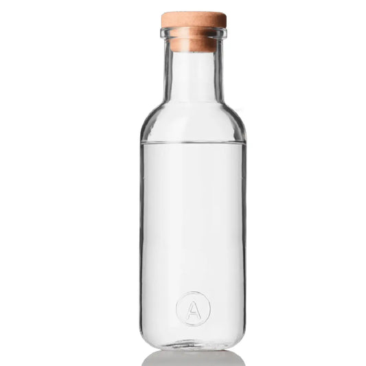 bottlez 1L lufttæt glasflaske med Sughera-korkprop, dansk designet opbevaringsflaske til vand, vin, saft og fødevarer