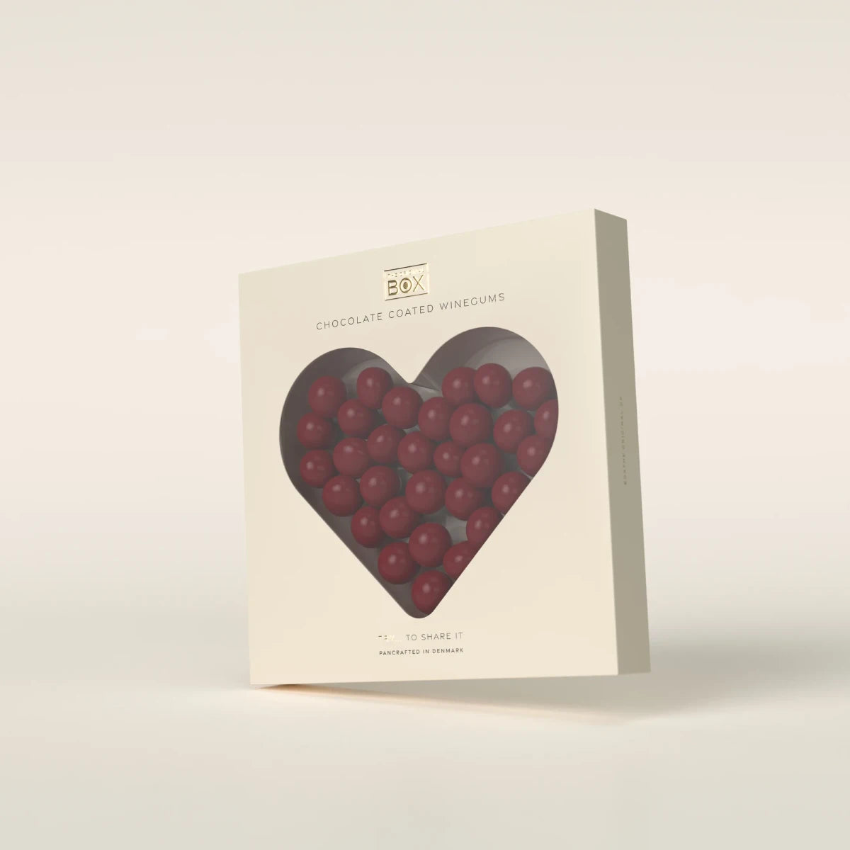 Box The Original Giftbox Heartbox 235 g – gelatinefri vingummi i premium hvid chokolade med hindbærpulver