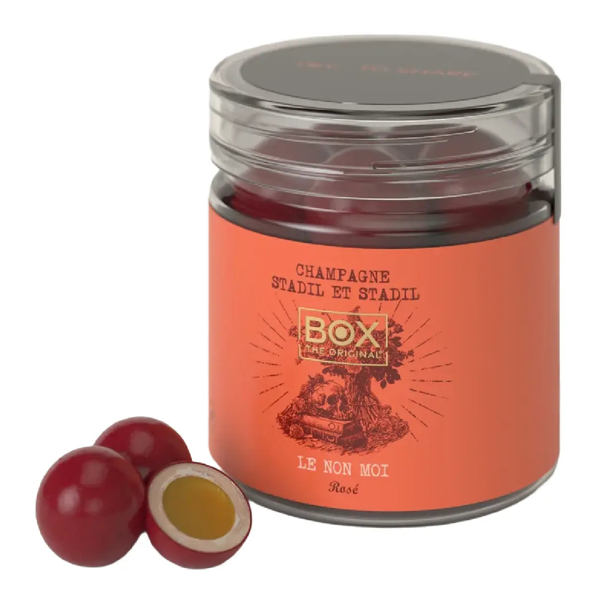 Box The Original LE NON MOI Rosé Small Tube med chokoladeovertrukne gourmetvingummier