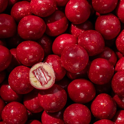 Box The Original Raspberry – gelatinefri hindbærvingummi i premium hvid chokolade med hindbærpulver