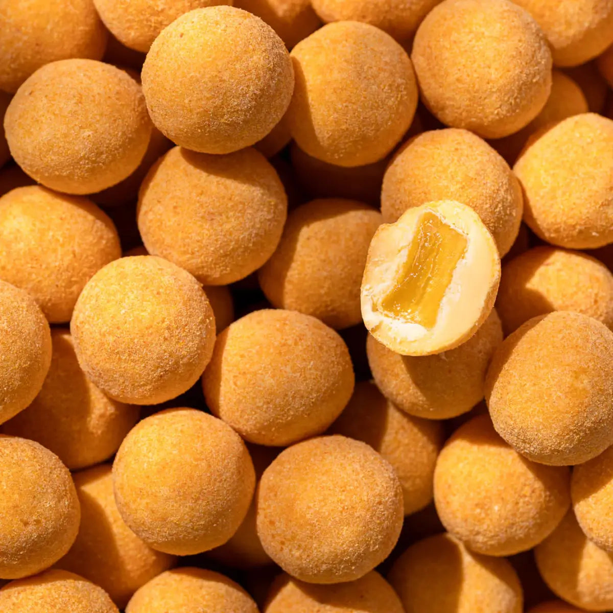 Box The Original Mango Passion – gelatinefri vingummi i hvid chokolade med mango- og passionsfrugtpulver