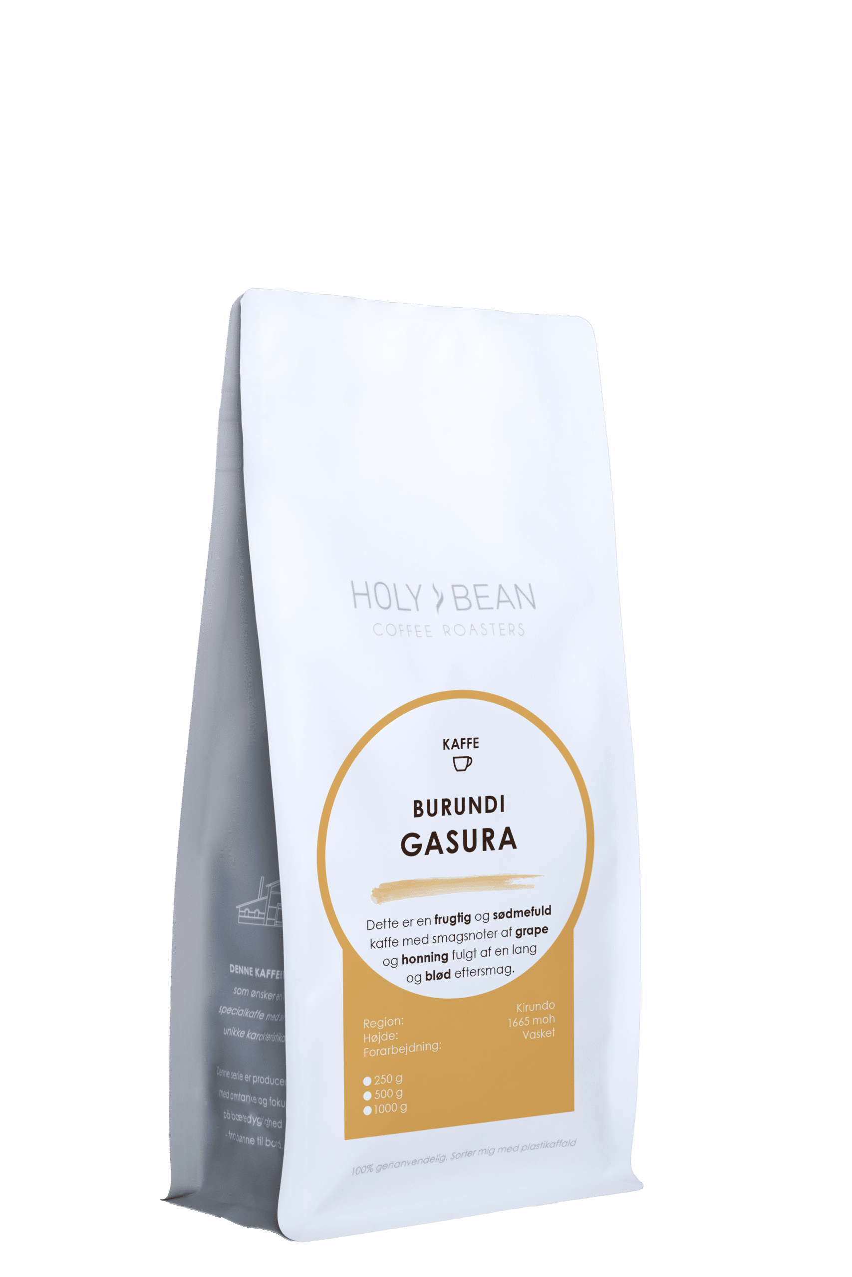 Holy Bean Burundi Gasura filterkaffe fra Burundi med noter af bær, grape og honning i 250 g pose