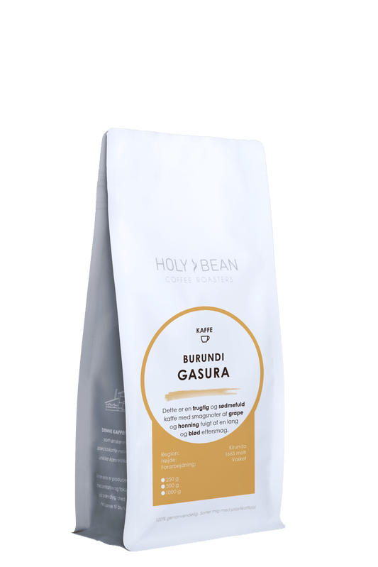 Holy Bean Burundi Gasura filterkaffe fra Burundi med noter af bær, grape og honning i 250 g pose