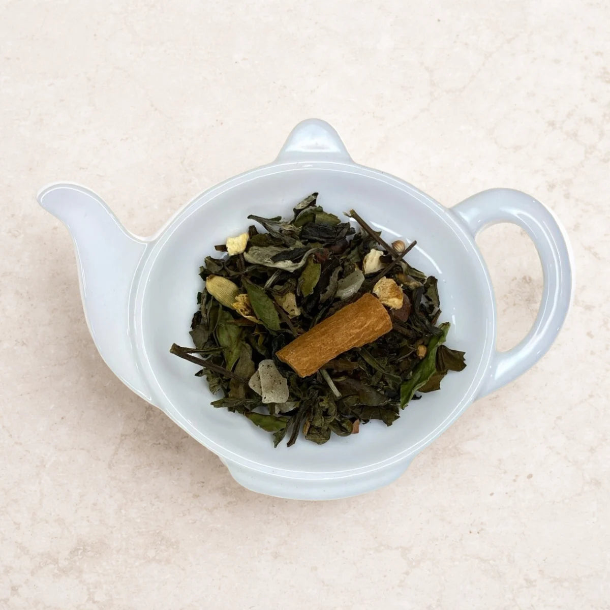 Carstensens Tehandel Hvid julete Panforte de Sienna (100 g) – løs hvid og grøn te med kandiseret frugt, kakao, kanel og brændte mandler, krydret julete inspireret af italiensk panforte