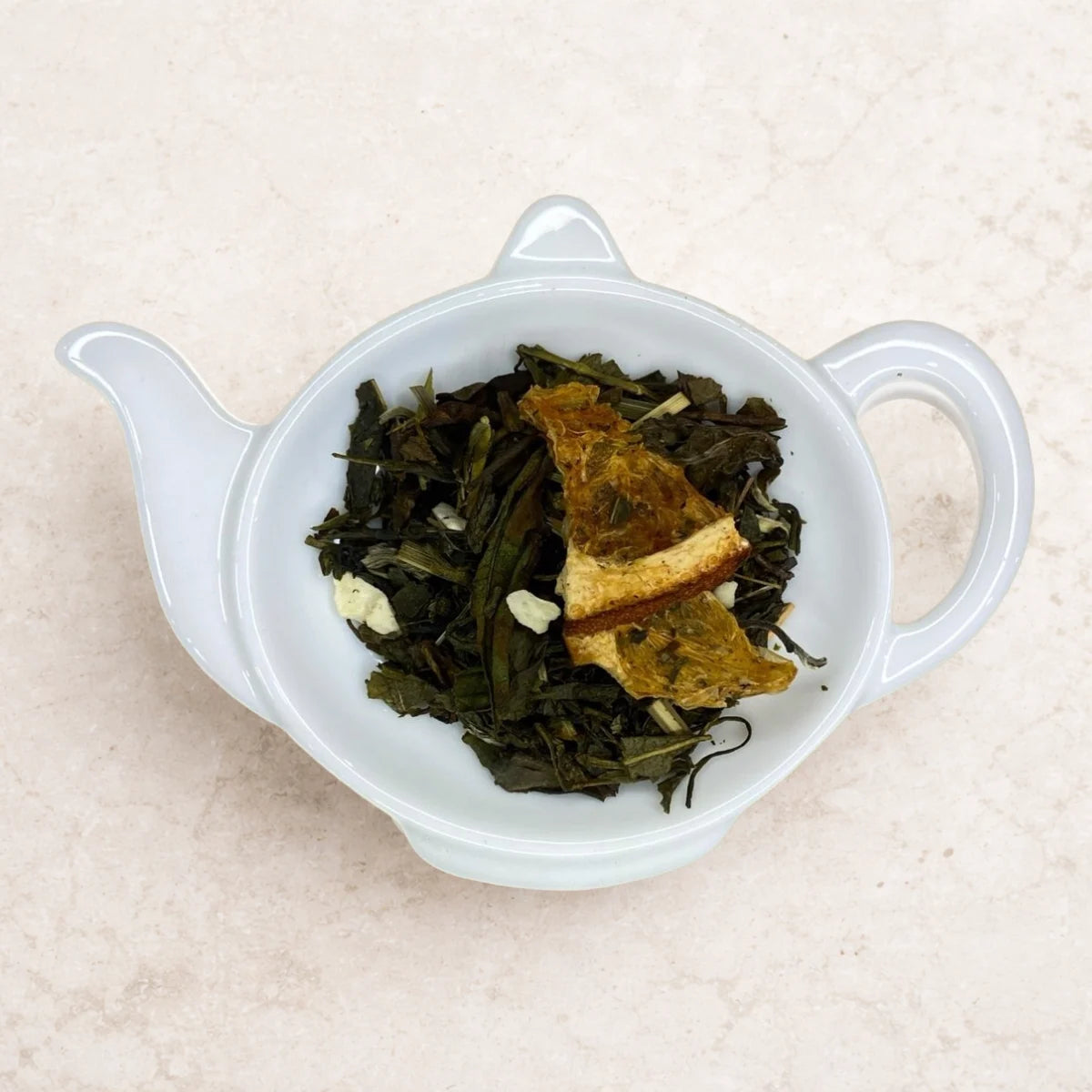 Carstensens Tehandel Hvid te med Fresh Lemon og Yoghurt (100 g) – løs hvid og grøn te med lemonstykker, lemongræs, jasmin og cremet yoghurt-note