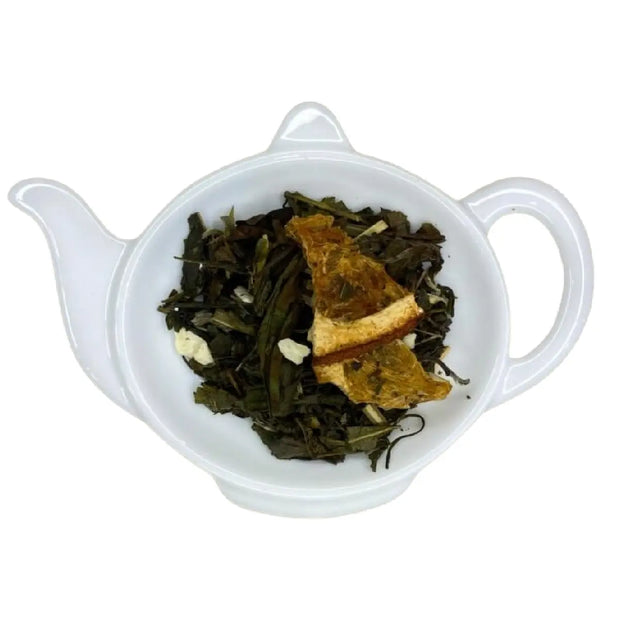 Carstensens Tehandel Hvid te med Fresh Lemon og Yoghurt (100 g) – løs hvid og grøn te med lemonstykker, lemongræs, jasmin og cremet yoghurt-note