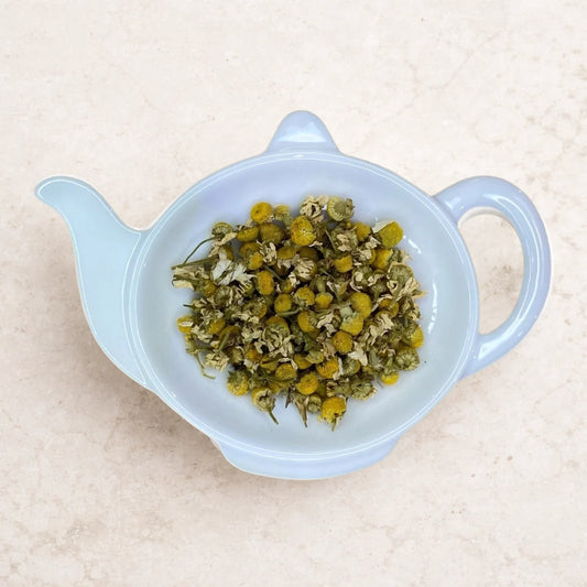 Carstensens Tehandel Kamilleblomst - Økologisk (100 g) – økologiske tørrede kamilleblomster i løs vægt til koffeinfri kamillete, mild urtete til aften og hyggestunder