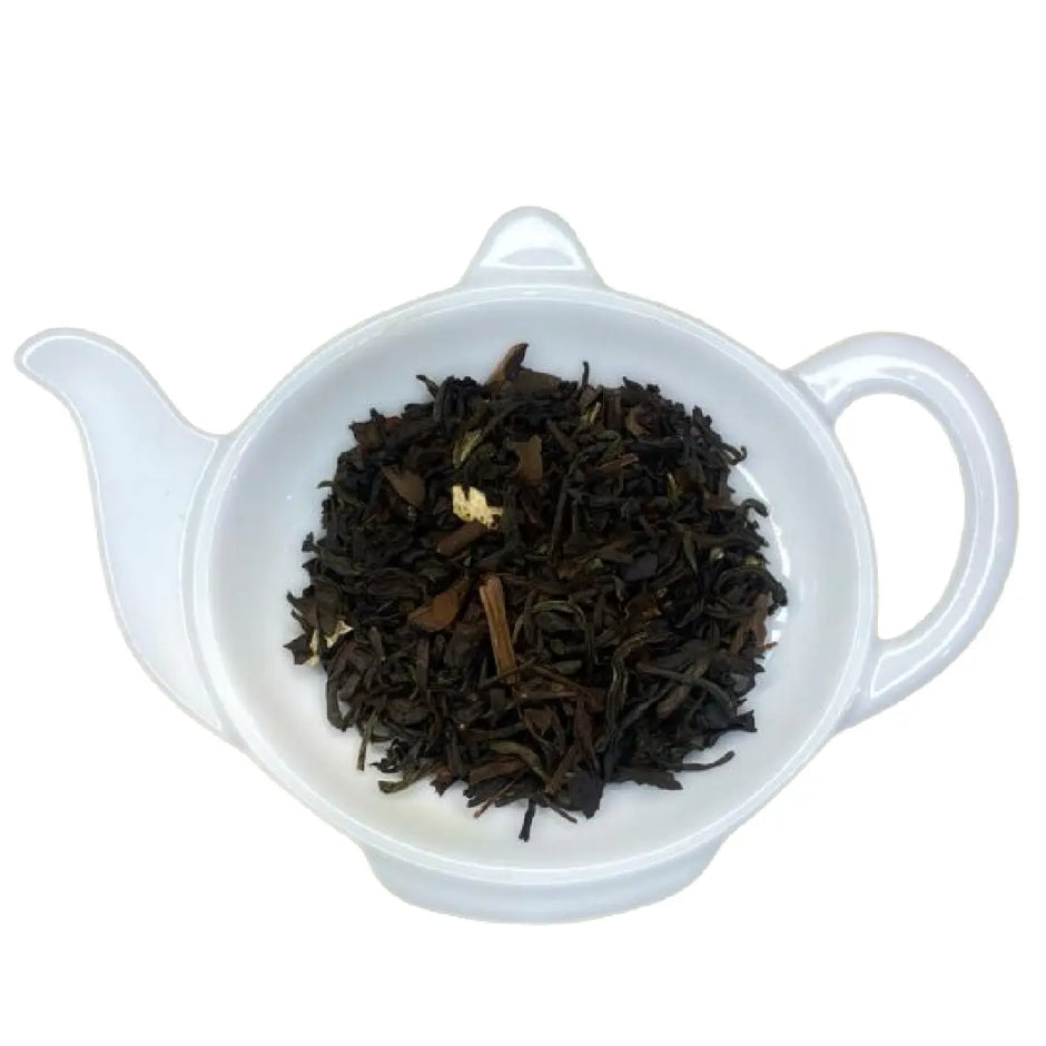 Carstensens Tehandel Marys Te (100 g) – løs teblanding af sort te og oolong med jasminblomst og bergamot (Earl Grey-stil), aromatisk og let te til morgen og eftermiddag