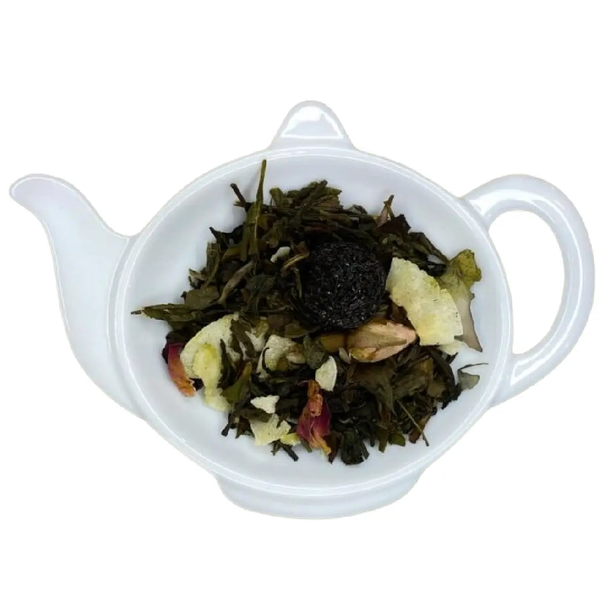 Carstensens Tehandel Prinsesse Tatiana's Hvide teblanding (100 g) – løs hvid og grøn te med jasmin, kirsebær, kokosstykker og rosenknopper, mild og elegant te til aftente og hyggestunder