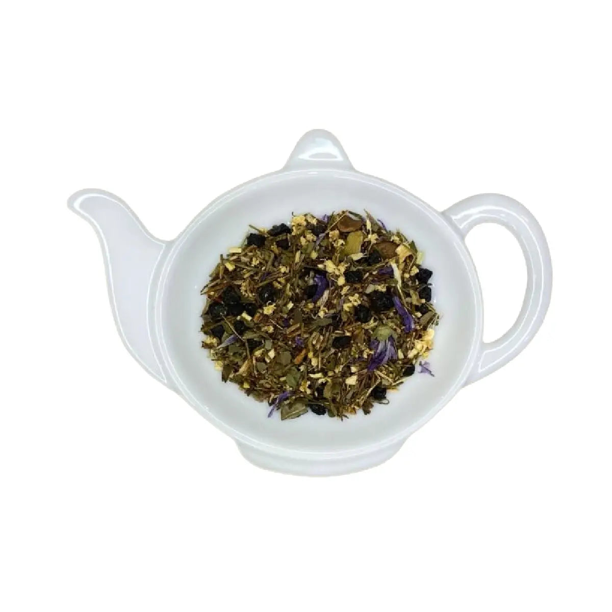 Carstensens Tehandel Urte Te med Hyldeblomst og Ingefær 100 g, koffeinfri urtete med rooibos, hyldebær, tulsiurt, kanel, ingefær og hyldeblomst