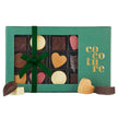 Cocoture chokoladeæske i grøn FSC æske med 14 fyldte chokolader, luksus chokoladegave på 126 g