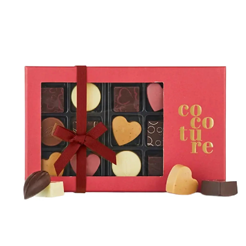 Cocoture fyldte chokolader 126 g med 14 assorterede chokolader i rød æske