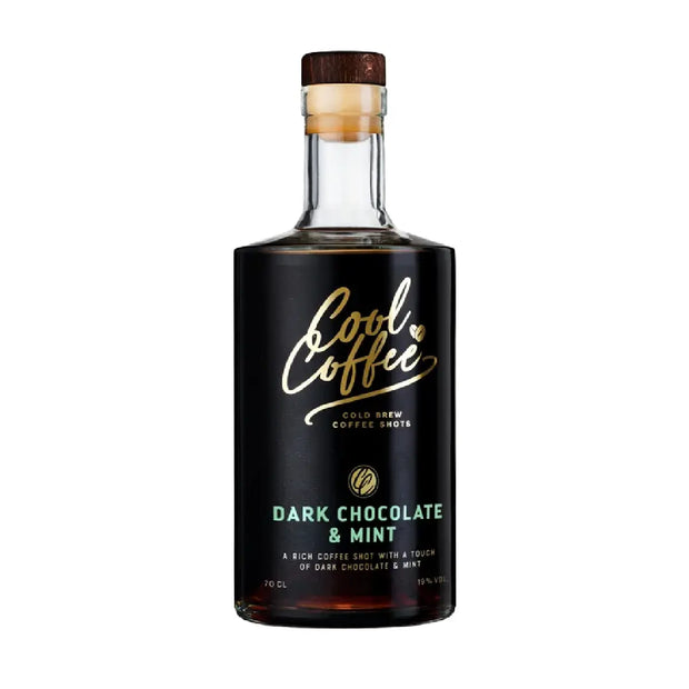 Cool Coffee Dark Chocolate & Mint (70 cl) – færdig kaffeshot med mørk chokolade og frisk mint, 19% vol, klar til at servere kold eller bruge i Espresso Martini- og White Russian-inspirerede kaffecocktails