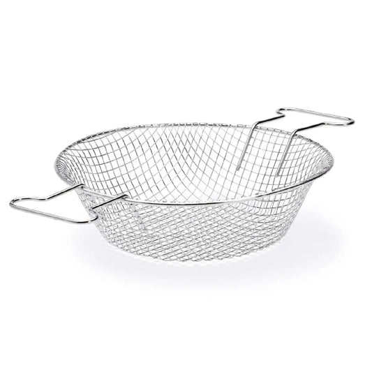 de Buyer La Lyonnaise friturekurv i rustfrit stål Ø28 cm med tætvævet net og to håndtag til afdrypning ved fritering