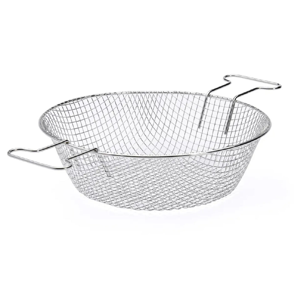 de Buyer La Lyonnaise friturekurv i rustfrit stål Ø32 cm med tætvævet net og to håndtag til afdrypning ved fritering