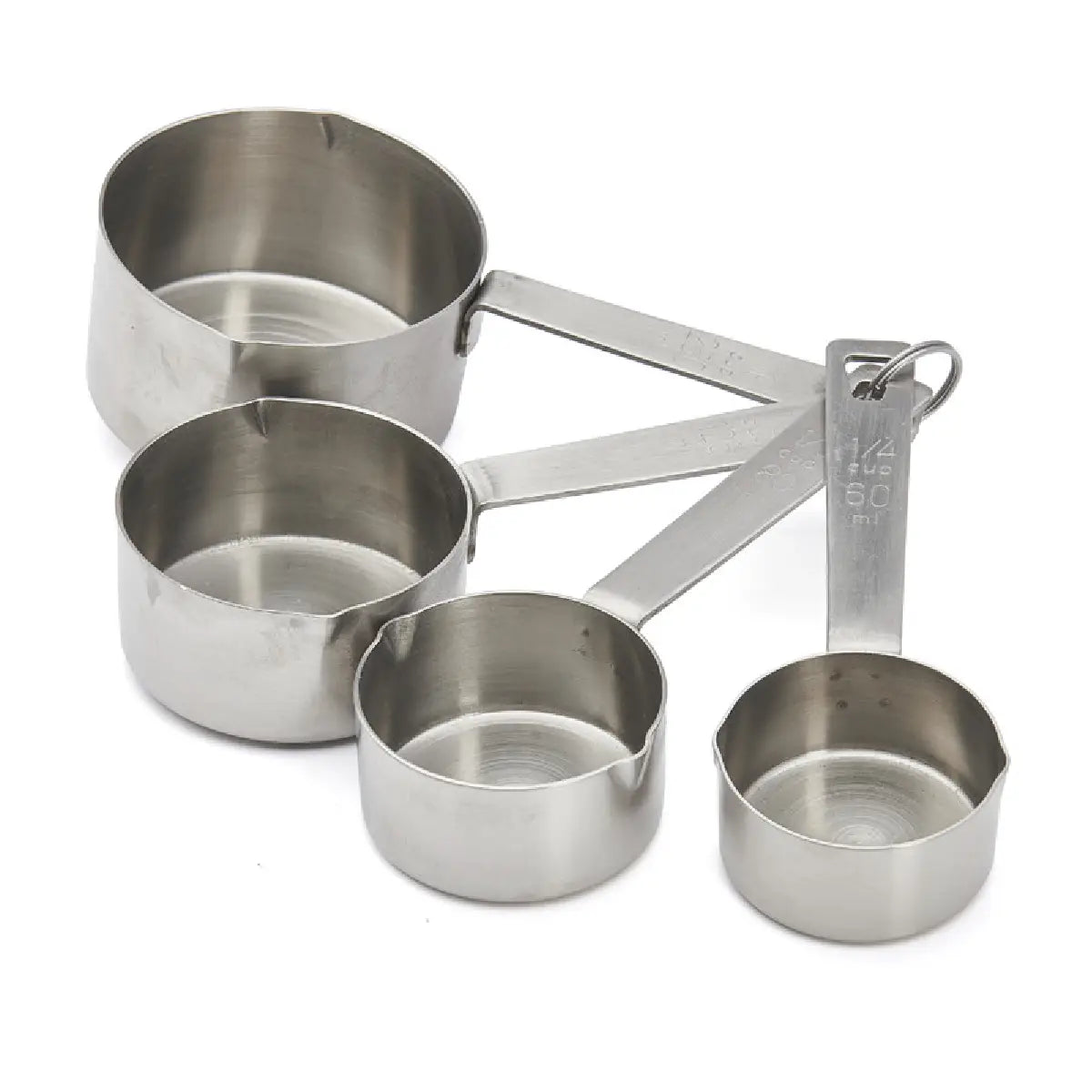 de Buyer målebægre i rustfrit stål 4 stk. 60 80 125 og 250 ml