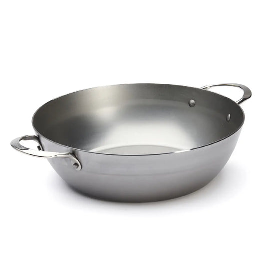 de Buyer Mineral B bondepande i kulstofstål Ø32 cm, dyb pande med bivoksfinish til sautering, grøntsager og større portioner på alle komfurer inklusiv induktion