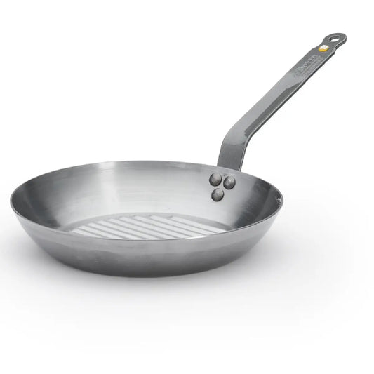 de Buyer MINERAL B grillpande Ø26 cm i kulstofstål med rillet bund
