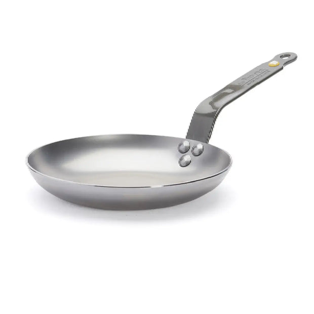 de Buyer Mineral B omeletpande i kulstofstål Ø20 cm med afrundet kant, bivoksfinish, fast håndtag og induktionsbund til omeletter og høj varme