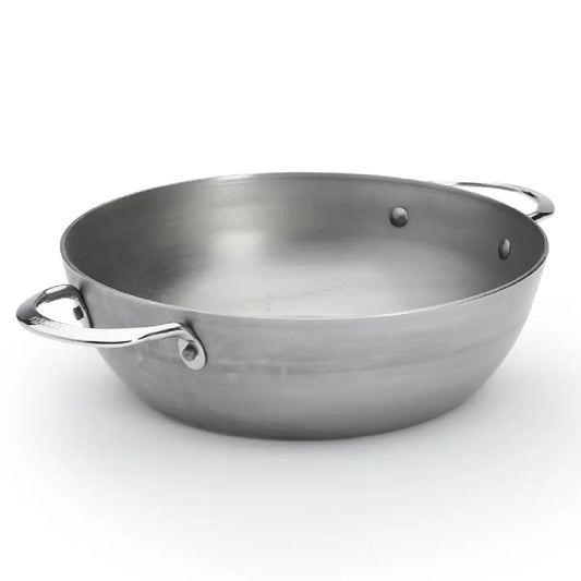 de Buyer Mineral B sauterpande i kulstofstål Ø24 cm, kompakt dyb pande med bivoksfinish til sautering, grøntsager og mindre retter på alle komfurer inklusiv induktion