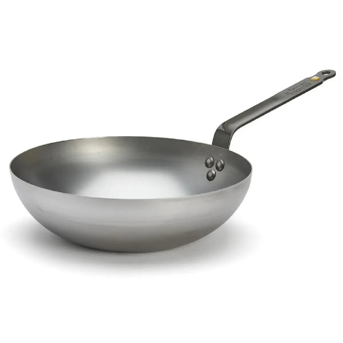 de Buyer Mineral B wok i kulstofstål, kompakt buet wok med bred stabil bund, bivoksfinish og Ø24 cm diameter til alle komfurer inklusiv induktion