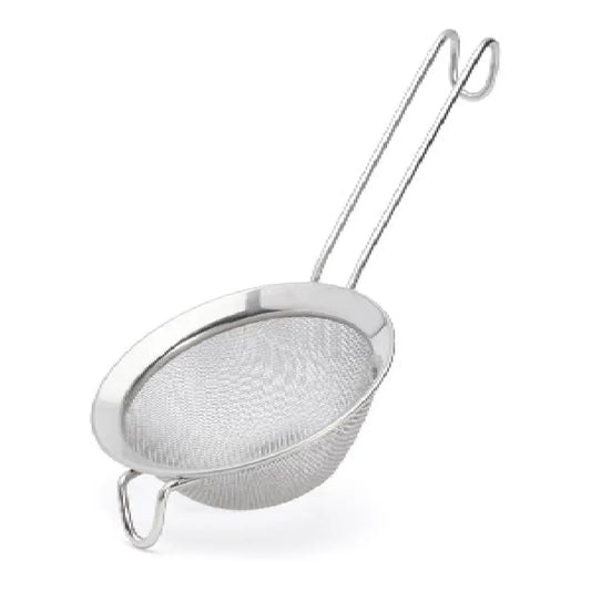 de Buyer sigte i rustfrit stål Ø12 cm med finmasket net, håndtag og trådkrog til filtrering, te og placering over skål eller gryde