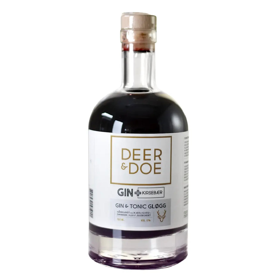 Deer&Doe Gin & Tonic Gløgg 70 cl med kirsebær og klassiske julekrydderier