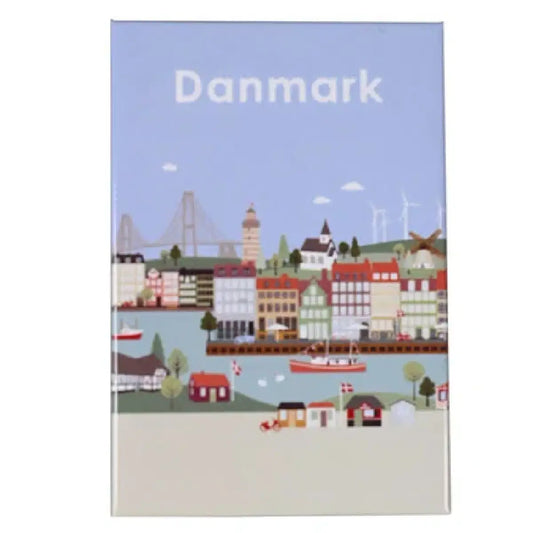 Det Gamle Apotek magnet i metal, dekorativ lille magnet til køleskab eller opslagstavle, 8,0 x 5,4 cm, SKU 85004011