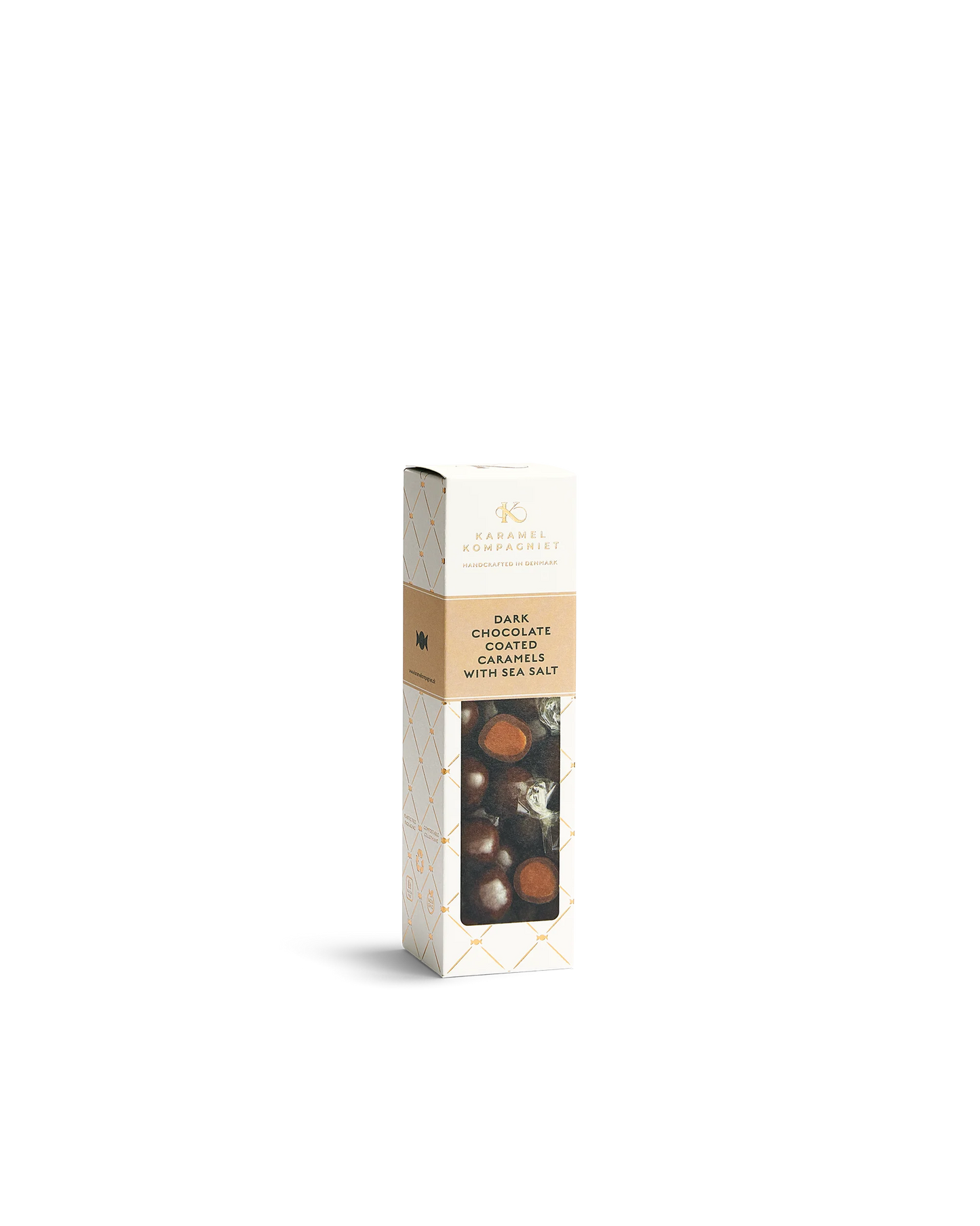 Karamel Kompagniet Dark Chocolate Coated Caramels With Sea Salt i 109 g æske