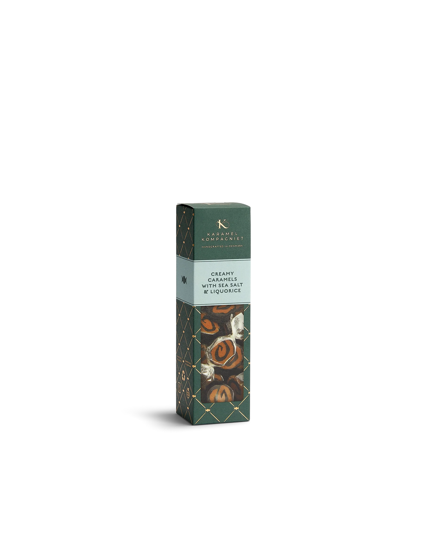 Karamel Kompagniet Creamy Caramels With Sea Salt & Liquorice i 138 g æske