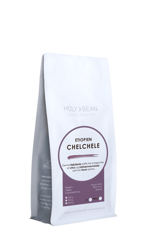 Holy Bean Etiopien Chelchele filterkaffe fra Yirgacheffe med bær og blåbærmarmelade i 250 g pose