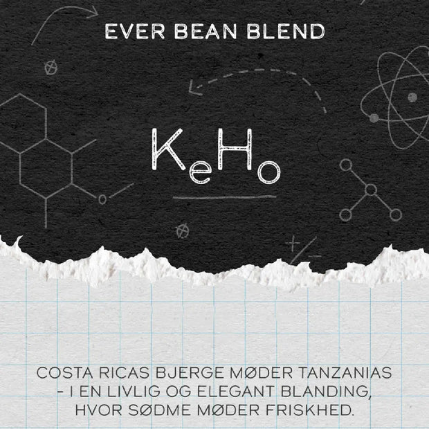 EverBean KeHo 250 g kaffebønner – fyldig arabica blend fra Kenya og Honduras med noter af solbær og nødder samt balanceret syre, velegnet til espresso, mokkakande og kraftig filterkaffe