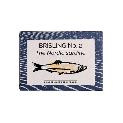 Fangst Brisling No. 2 100 g – røgede brislinger (nordiske sardiner) fra Østersøen røget over bøgetræ, lagt i koldpresset rapsolie, klar til tapas, brød og enkle serveringer
