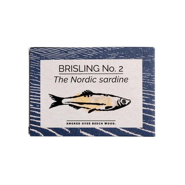 Fangst Brisling No. 2 100 g – røgede brislinger (nordiske sardiner) fra Østersøen røget over bøgetræ, lagt i koldpresset rapsolie, klar til tapas, brød og enkle serveringer