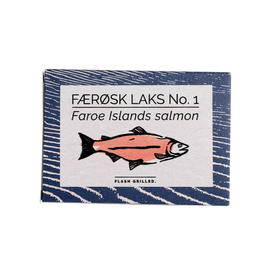 Fangst Færøsk laks No. 1 110 g – flashgrillet laks fra Færøerne i koldpresset rapsolie, fyldig og saftig nordisk tapas på dåse til brød, salat og enkle serveringer