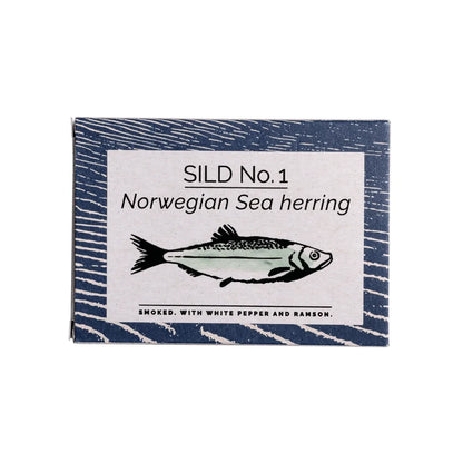 Fangst Sild No. 1 100 g – røget norsk havsild i koldpresset rapsolie med hvid peber og ramsløg, nordisk tapas på dåse klar til servering på brød, i salat eller som snack