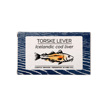 Fangst Torskelever 120 g – islandsk torskelever på dåse, let røget over bøgetræ og konserveret i egen olie med kun lidt salt, cremet delikatesse “havets foie gras” til rugbrød, tapas og nordiske små serveringer, fangst fra Nordatlanten (FAO 27)