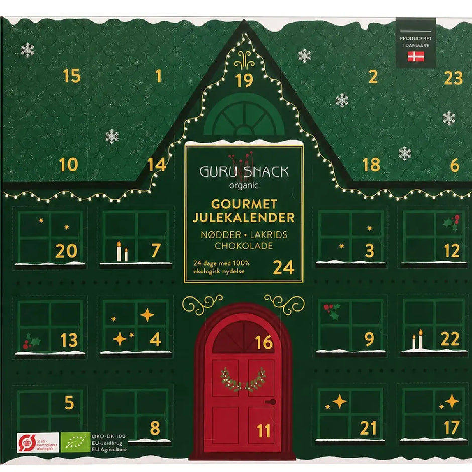 Guru Snack Gourmet Julekalender 432 g med økologiske nødder, lakrids og chokolade