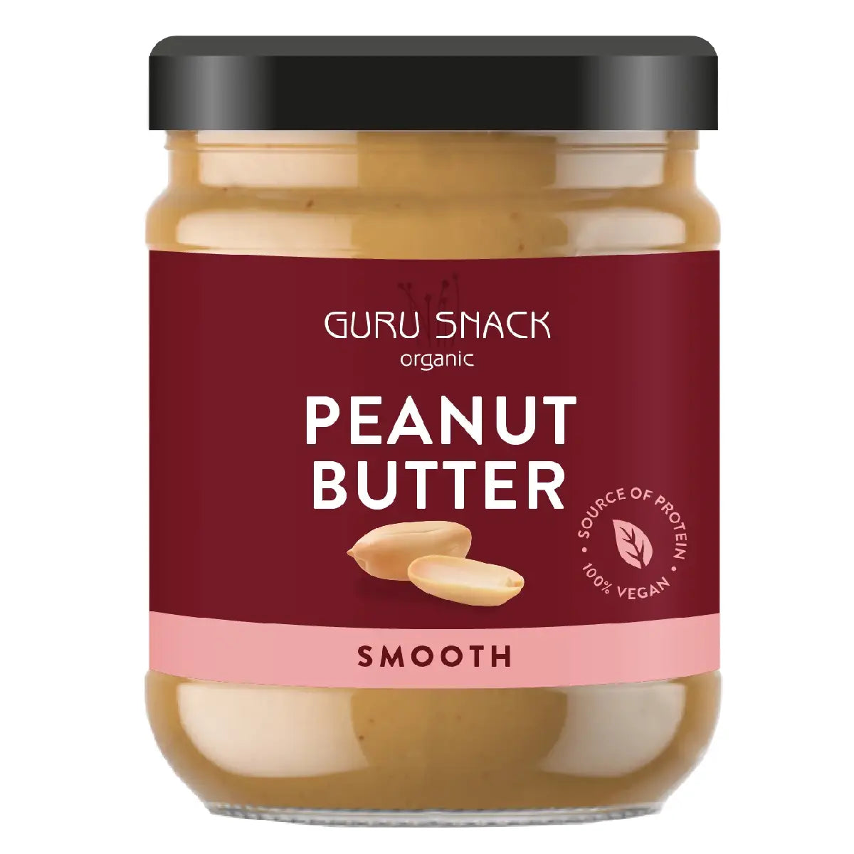 Guru Snack Peanut Butter Smooth økologisk cremet peanutbutter 250 g
