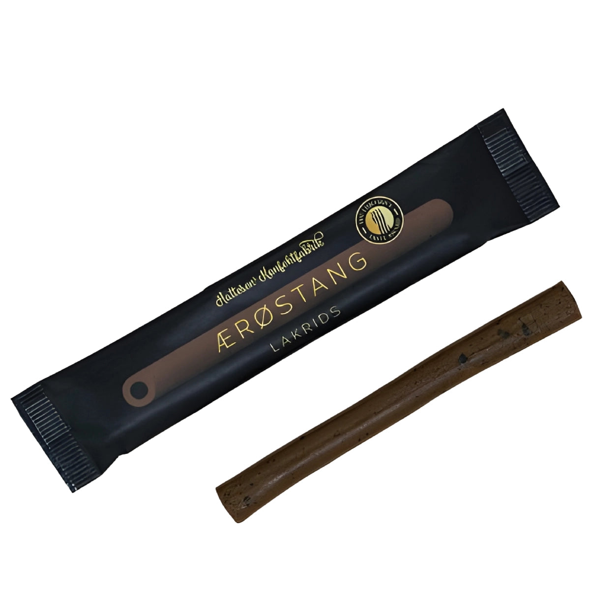 Hattesens Konfektfabrik Ærøstang: Lakrids 25 g – glutenfri og vegansk konfektstang af naturlige råvarer med rå lakrids og salmiak, dansk lakridshåndværk fra Ærø med intens, dyb lakridssmag