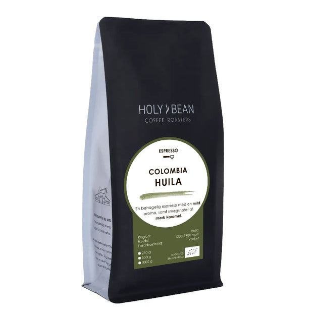Holy Bean Colombia Huila ØKO Espresso 250 g med noter af mørk karamel og mild frugtighed