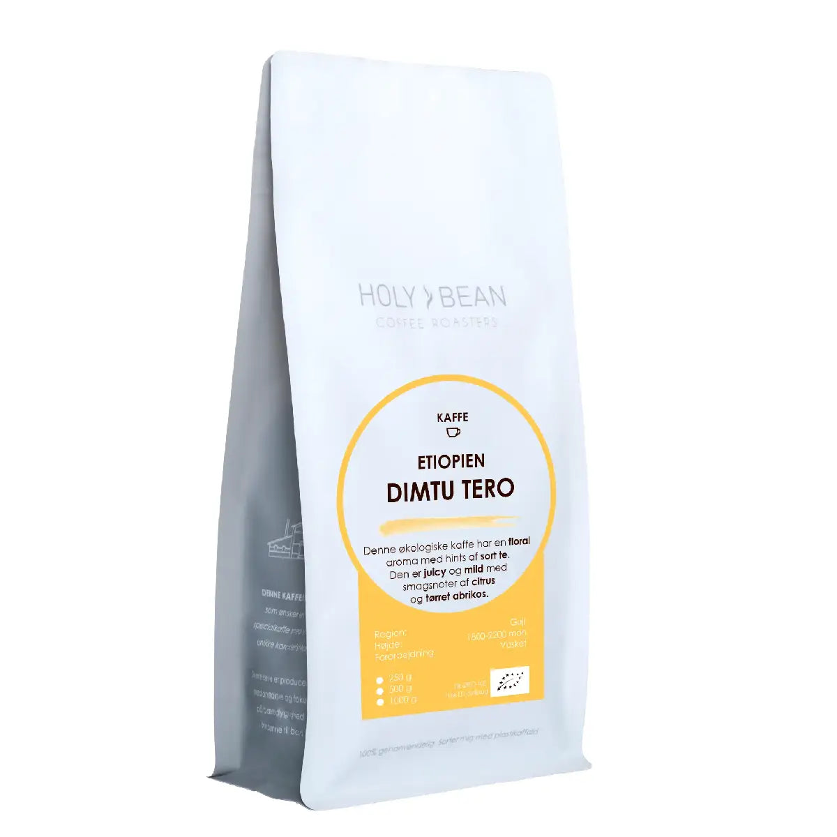 Holy Bean Etiopien Dimtu Tero økologisk filterkaffe 250 g fra Guji med noter af citrus, sort te og tørret abrikos