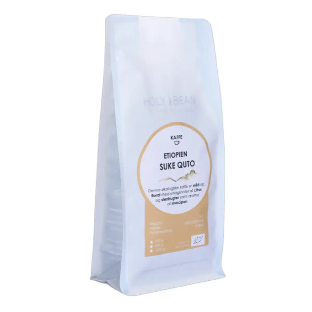 Holy Bean Etiopien Suke Quto økologisk kaffe 250 g med noter af citrus, stenfrugter og marcipan